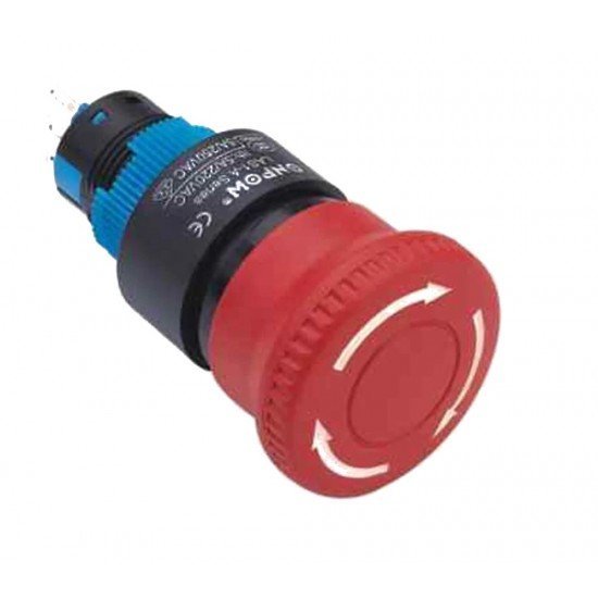 LAS1-APY-11TS 22mm Acil-Stop Buton Bas-Çevir 1NO/1NC LAS1-APY-11TS 22mm Acil-Stop Buton Bas-Çevir 1NO/1NC