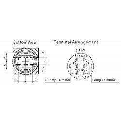 LAS1-AY-22X-31 16mm Mandal Buton ON-OFF-ON 2NO/2NC