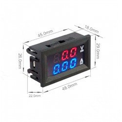 Dijital Volt-Ampermetre DC 3-100V 0-10A