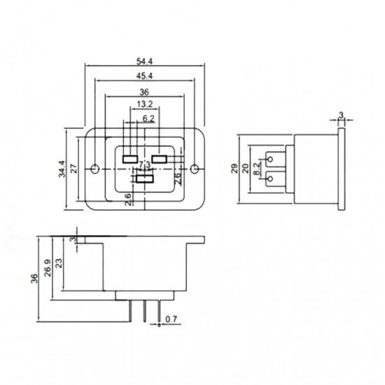 C19 Power Şase Dişi Kulaklı AC-06A