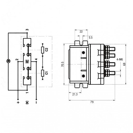 4 Kutuplu M6 Selenoid Röle 12V/24V - 250A