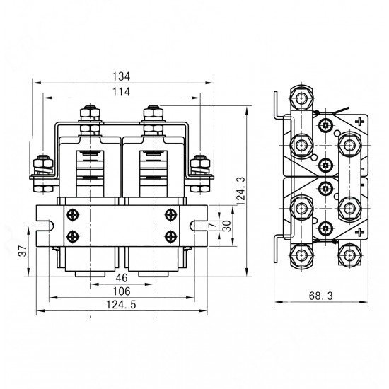 4'lü Selenoid Kontaktör 12V/24V 200A