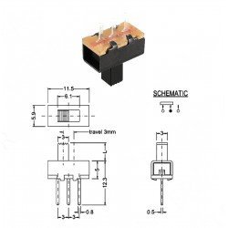 Slide Switch ON-OFF 3P PCB