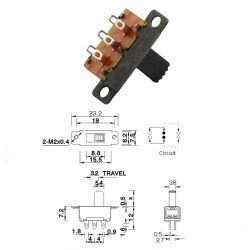 Slide Switch ON-OFF-ON 6P