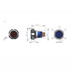 19mm Plastik LED'li Yaylı Buton