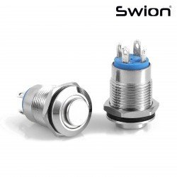 D12-W | 12MM METAL YAYLI BUTON 12-24V BEYAZ LED
