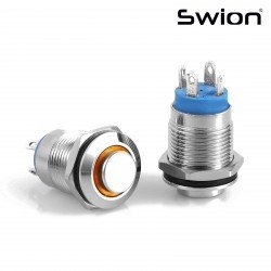 D12A-O | 12MM METAL KALICILI BUTON 12-24V TURUNCU LED