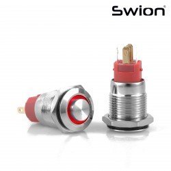 D19 | 16MM METAL KALICILI BUTON 12-24V KIRMIZI LED