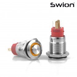 D23 | 16MM METAL KALICILI BUTON 12-24V TURUNCU LED