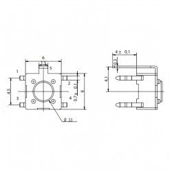 Tact Switch 6x6 3,5mm Şaseli