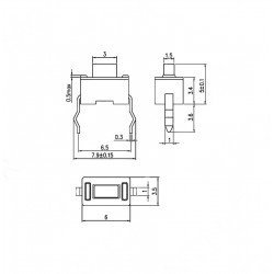 Tact Switch Pioneer Buton 3,5x6 Kısa Bacak