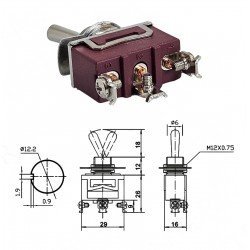 SWION Toggle Switch 15AMP 3P ON-OFF Ø12mm XT12-B