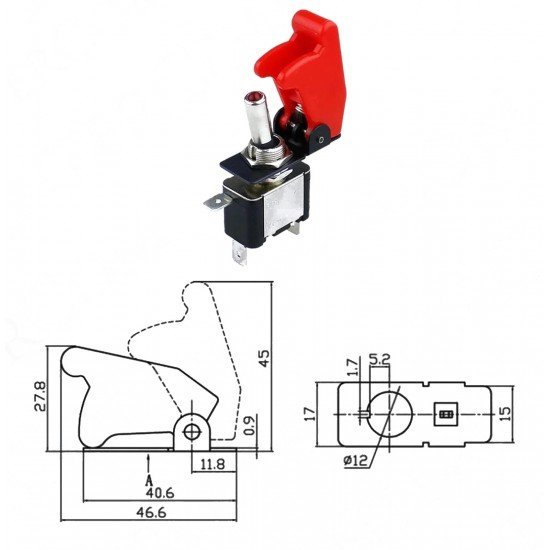 Toggle Switch Emniyet Kapağı Ø12mm için