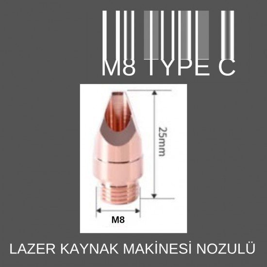 M8 TAYP C LAZER KAYNAK NOZÜL M8 TAYP C LAZER KAYNAK NOZÜL